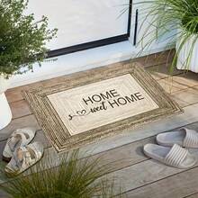 Stylish Wood Print Doormat With English Letters - Soft, Washable, Non-Slip Rug For Front Door, Entrance, Living Room, Bedroom - Vintage Home Decor, 100% Polyester, Rectangle For Birthday Anniversaries, Valentine's Day, Thanksgiving, Christmas, Halloween, Wedding, New Year Gifts Provide, Ideal Gifts For Her, Him, Family Members, Boyfriends, Girlfriends, Fathers, Family Members, Mothers, Lovers, Daughters, Sons, Grandfathers, Grandmothers, Friends, Classmates And Pets.Sofa, Bed, Car, Bedroom, Living Room, Office, Outdoor Camping,  Wall Decoration, Bedroom Decor, , Fall Decor, Fall Decorations For Home, Christmas Party Theme Mat , Christmas Decor, Office Decoration - Color 12 - View 3