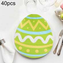 20/40 chiếc khăn giấy dùng một lần hình trứng Phục Sinh, khăn giấy hình trứng Phục Sinh dễ thương, thích hợp để trang trí bàn ăn tối Lễ Phục Sinh. - nhiều màu - Xem 10