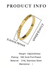 1套不锈钢时尚精致雕刻防水不褪色女士个性化百搭真空镀膜戒指套装 - 女士切花套裝戒指 - 查看 2