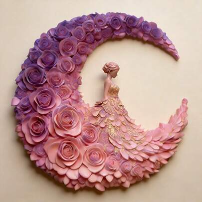 This Silicone Clay Mold Featuring A Rose And Moon Goddess Can Be Used To Make Clay, Soap, Plaster, And Resin Crafts, As Well As Home Decorations For Valentine's Day, Birthdays, And Easter, And For DIY Crafts. It Is Reusable And Easy To Unmold.