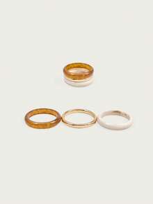 Altistry 3 件复古厚多层棕色和米色亚克力树脂手链，适合女士和情侣，适合派对和日常佩戴（拍摄的图像和实际物品可能略有不同） - 多色B - 查看 6