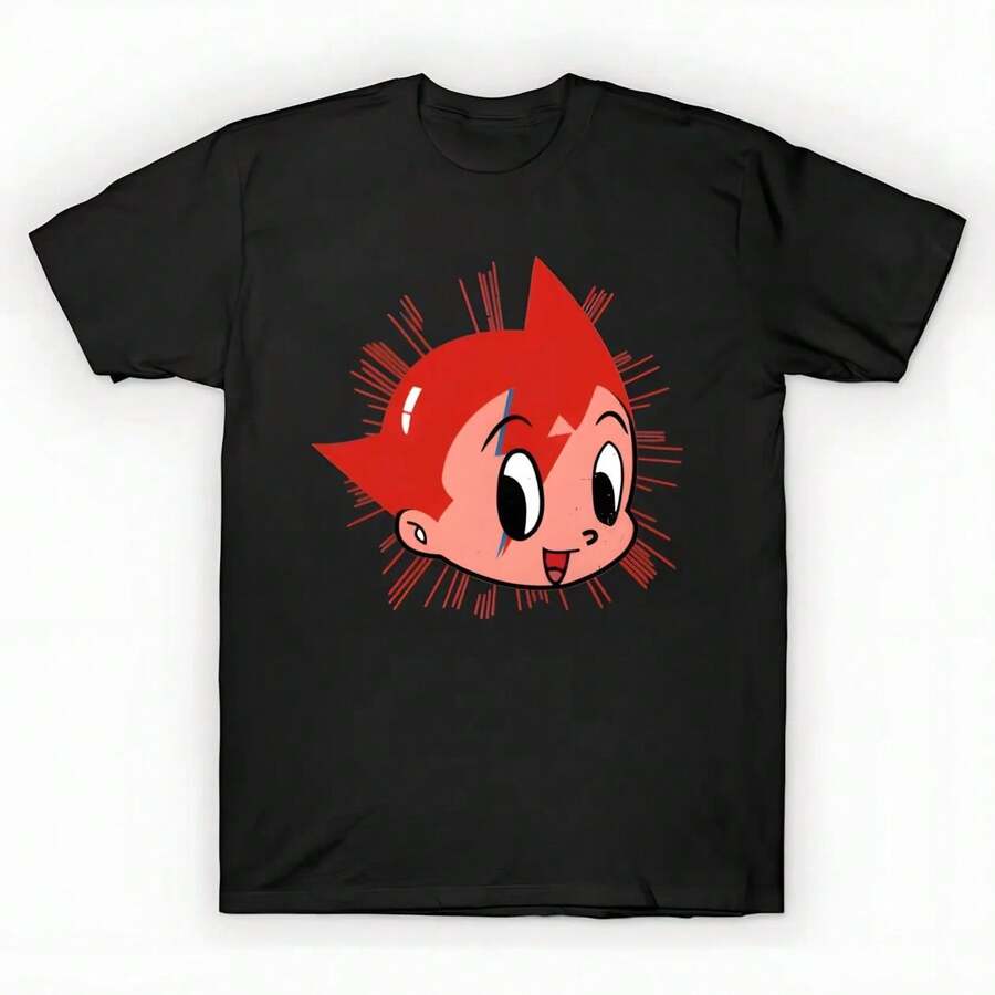astro - Divertido - Camiseta Oversized Impresa Unisex, Camiseta Gráfica Casual Negra Sólida, Top Esencial de Verano para Capas, S-3XL - Negro - Ver 1