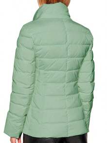 Shendy Vendy Women's Jacket Warm Polyester With Fur-Like Collar - 水鴨藍 - 查看 4