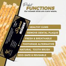 Miswak Sticks para dientes (paquete de 12) – Cepillo de dientes orgánico 100% natural, palos Sewak para blanquear los dientes y - como en la foto - Ver 5