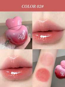 Gege Bear 1pc Moisturizing Glossy Lip Gloss, Hydrating & Long-Lasting, Everyday Versatile Lip Tint To Enhance Complexion - 彩色 - 查看 12