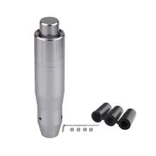 Perilla de palanca de cambios modificada automática, perilla de palanca de cambios de Metal, se adapta a la mayoría de los automóviles, mejora su automóvil con botón pulsador ZNM2 - Gris - Ver 15