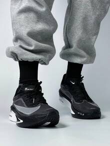 Giày chạy bộ Nike Zoom Fly 6 thoải mái, đa năng, chống trượt, hỗ trợ tốt, dành cho nam, màu đen xám. - Đen và xám - Xem 10