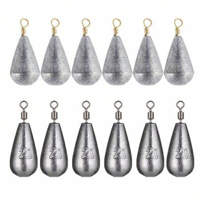 GOTURE 12/24/48pcs Teardrop & Willow Leaf Shaped Fishing Hook Pendants, Suitable For Surf Rods, Sea Rods, Long Distance Rods, Hook Pendant Ring Design, Suitable For Lure Fishing Accessories, Holiday Gift