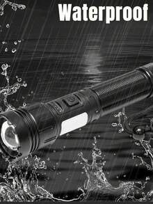 2/1pc Zoom And Extendable Flashlight With Strong Light P50 Lamp Beads, Waterproof, Type-C Charging, Adjustable In 7 Modes, Highly Suitable For Hiking, Camping, Night Patrols, And Emergency Use. - WK-p50 Aluminum Alloy - View 4