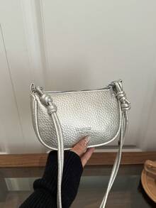 Mini Lychee Texture Crossbody Bag For Women, New Stylish Compact Versatile Daily Wear - Champagne - View 1