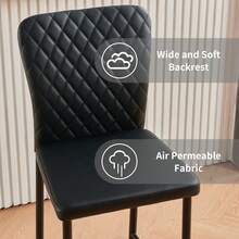 AINPECCA Barstools Set Of 2/4 Suede/Velvet Kitchen Breakfast Bar Stools, Counter Chairs,Kitchen Island Stools With Backs And Footrests - Modern High Bar Stools With Back Rest For Home Bar - PU Black - View 10