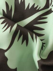 Bộ bikini nữ mùa xuân/hè in họa tiết buộc dây với hạt cườm xanh, thiết kế thắt nút hở lưng, kiểu dáng nghỉ dưỡng, thích hợp cho bãi biển, lễ Phục sinh, ngày Thánh Patrick, đi chơi, lễ tốt nghiệp, thanh lịch. - Cà phê nâu - Xem 10