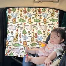 1 Uds. Cortina en la ventana del coche parasol cubierta de dibujos animados Universal ventana lateral parasol protección para chico bebé niños NTJR - 04 - Ver 9