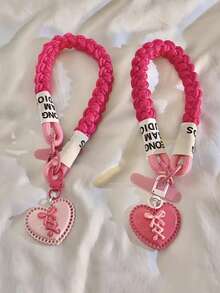 Y2K Style 3D Pendant Charm, Woven Nylon Lanyard Suitable For Phone Case, Bracelet, Keychain, Earphone Case, Versatile Handheld Accessory - Multicolor - View 1