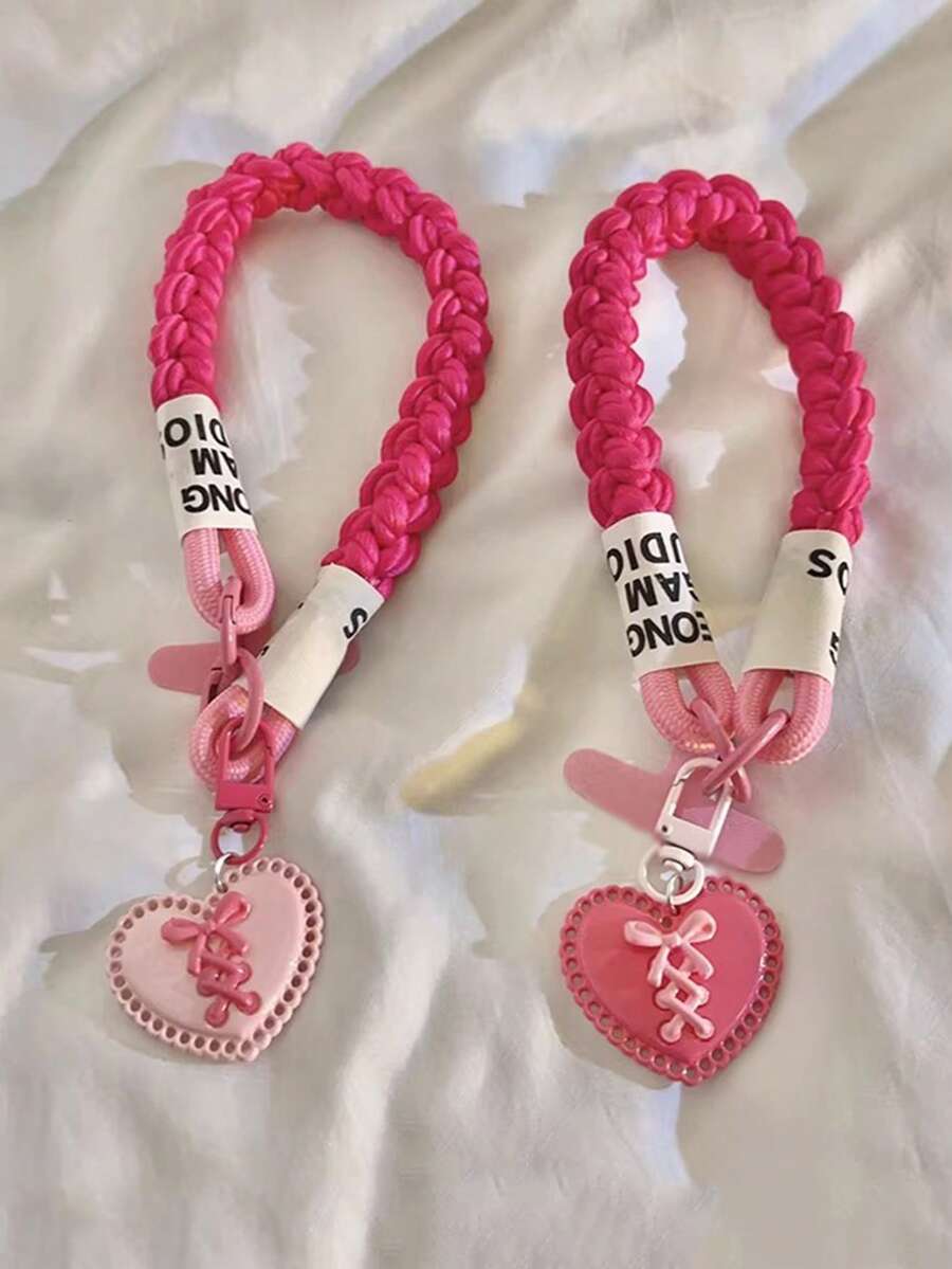 Y2K Style 3D Pendant Charm, Woven Nylon Lanyard Suitable For Phone Case, Bracelet, Keychain, Earphone Case, Versatile Handheld Accessory - Multicolor - View 1