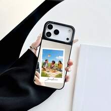 Custom Personalized Photo Design Name Phone Case Compatible With IPhone 17 16 15 14 13 12 11 Pro Max Plating Silvery Mirror Case Cover Compatible With IPhone 17 Pro Max Stylish Design Perfect For Christmas Gifts - Black - View 5