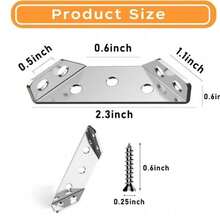 Stainless Steel Corner Brace,90°Right AngleSupport Bracket For Cabinets & Furniture, IndustriaHardware Accessories Wood Corner Brace Angle Brace Support L-Shaped Corner Brackets Universal Steel Angle Brackets - Stainless Steel Corner Brace - View 5