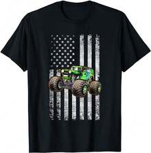 Monster Truck Are My Jam American Flag USA Patriotic T-Shirt - màu đen - Xem 2