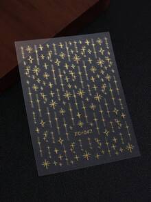 Star Nail Art Stickers 3d Self Adhesive Nail Decals Golden Laser Color Star Design Nail Supplies Accessory - Multicolor - View 4