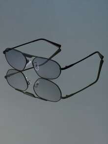 1pc Retro Versatile Minimalist Elegant Small Frame Fashion Glasses, Unisex Punk Party Street Style Runway - Multicolor - View 5