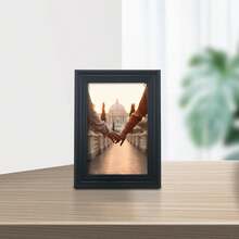 Vintage Elegant Decorative Photo Frame (Design For Reference Only, Random Photo Paper Included), Retro Style, Suitable For Home Decor, Living Room, Bedroom, Study, Office Desktop Or Wall Hanging - Black - View 2