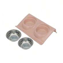 Anti-Spill Pet Double Bowl - Stainless Steel Cat Dog Food Water Bowl Set With Non-Slip Base, Raised Design To Prevent Spilling And Overturning, Pet Feeding Dish - 500ml - View 13