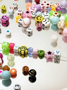 Cartoon Letter Smiling Face Bead Mixed With Perforated Handmade Material Baroque Shooting Props, DIY Bracelets, Necklaces, Earrings, Pendants, Etc - Multicolor - View 5