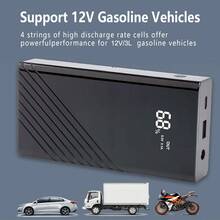 12V 8000mAh Portable Car Jump Starter Power Bank With Flashlight For Cars&Motorcycles-A Must Have For Long Road Trips - màu đen - Xem 6