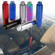 Perilla de palanca de cambios modificada automática, perilla de palanca de cambios de Metal, se adapta a la mayoría de los automóviles, mejora su automóvil con botón pulsador ZNM2 - Gris - Ver 1