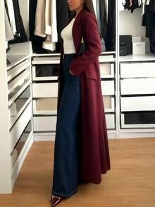 Quần jeans nữ ống đứng, thiết kế cài nút, kiểu dáng dài thoải mái, chất liệu co giãn vừa phải, rộng rãi và thoải mái, phù hợp cho mọi mùa, thời trang và đa năng. - Rửa trung bình - Xem 4