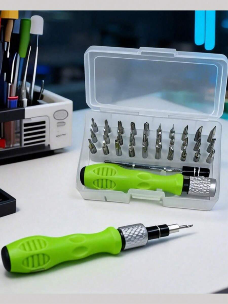 Juego de destornilladores magnéticos de precisión, incluye puntas Torx, planas/hexagonales, caja de almacenamiento compacta - Herramientas de plástico/metal resistentes, adecuadas para electrónica, teléfonos inteligentes, cámaras, automoción y kits de reparación doméstica (kit de mantenimiento profesional y DIY) - Multicolor - Ver 1