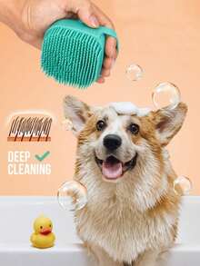 1pc Pet Bath Brush, Soft Silicone Pet Shampoo Massage Machine Beauty Bath Brush, Used For Cleaning Short And Long Haired Dogs And Cats - Multicolor - View 1