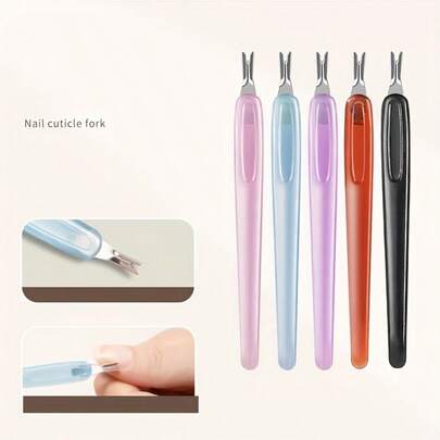 5pcs Professional Nail Cleaning Tools, Cuticle Care Tools, Includes Forked Pusher, Nail Tools, Foot Tools, Dead Skin Remover, Cleaning Tools, Suitable For Men And Women, Non-Slip Handle, Dirt Remover, Easy-To-Use Foot Care Tools, Perfect Valentine's Day Gift For Women And Wife