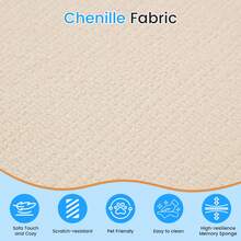 Modern 98''Chenille L-Shape Sectional Sofa With Curved Chaise,Cloud 3-Seater Sofa Couch For Apartment,Living Room - 米色 - 查看 8
