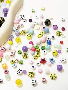 Cartoon Letter Smiling Face Bead Mixed With Perforated Handmade Material Baroque Shooting Props, DIY Bracelets, Necklaces, Earrings, Pendants, Etc - Multicolor - View 2