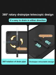 Two-layer Kitchen Countertop Dish Drying Rack, Kitchen Countertop Dish Rack with Drainage Board, Metal Kitchen Dish Rack with Drainage, Double-layer Kitchen Drying Rack, Dish Rack - Negro - Ver 7
