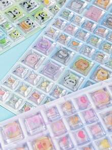 3D Embossed Crystal Stickers, Fruit And Rabbit Patterns, Children's DIY Craft Materials, Gift Stickers, Memo Stickers, Office & School Supplies, Unisex, Improve Work Efficiency - Multicolor - View 3