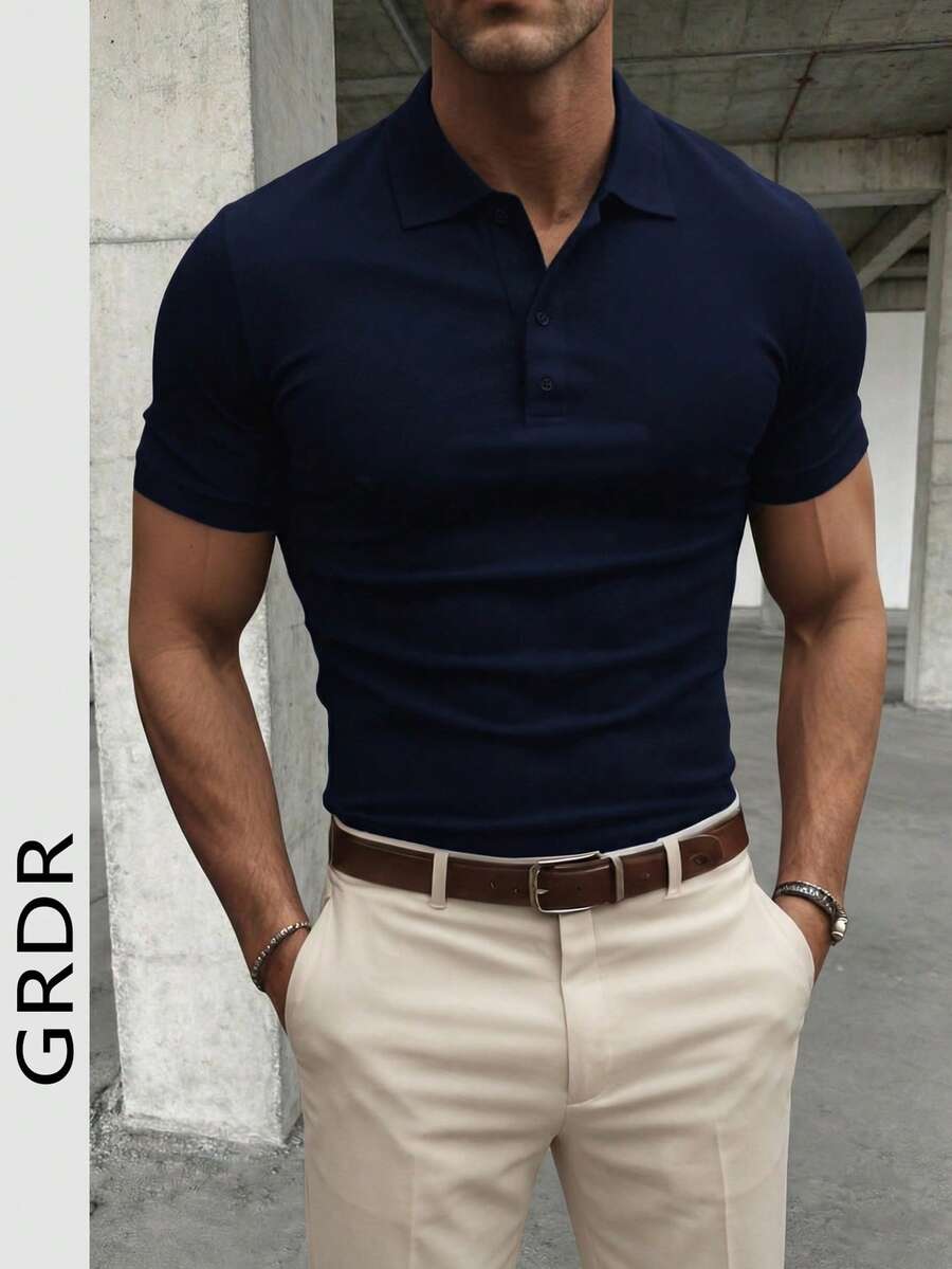 GRDR 男士休闲纯色短袖 Polo 衫（夏季款）