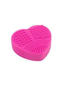 1pc Multi-Color Heart-Shaped Makeup Brush Cleaning Mat, Double-Sided Textured Design, Effectively Cleans Makeup Brushes For Home And Travel Use,Giveaways - Multicolor - View 11