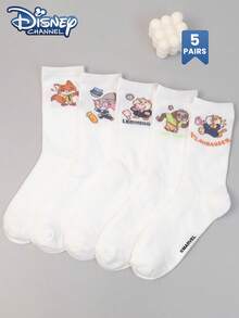 1/5 Scale Disney Adult Crew Socks, Adult Crew Socks, Korean Cartoon, All Season, Adult Nick And Judy Character Socks - Multicolor - View 4