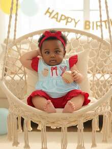 Baby Girls T-Shirt Co-Ords - Red - View 4
