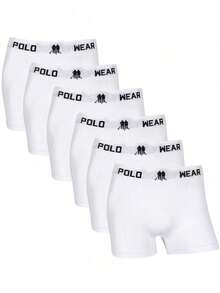 Set Of 6 Men's Boxer Briefs Polo Wear Original Adult Men's Premium - White - View 1