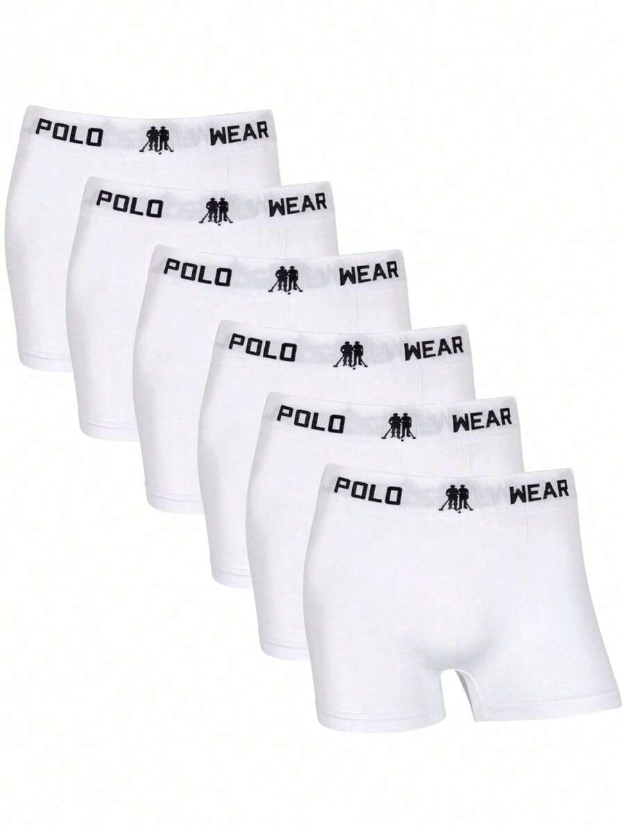 Set Of 6 Men's Boxer Briefs Polo Wear Original Adult Men's Premium - White - View 1