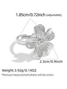 2枚/1枚304不锈钢花朵戒指，18K镀金戒指，INS风个性化配饰，高端戒指，节日礼物和日常搭配的最佳选择，适合日常聚会和派对，送给女友和妻子的最佳礼物 - 彩色 - 查看 7