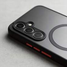 1个柔软触感磨砂打孔独立式磁吸无线充电手机壳，兼容苹果7/8/X/XR/XS Max/11/12/13/14/15/16/17 Pro Max、三星Galaxy A14/A15/A16/A17/A04/A05/A06/A07/A54/A55/A56/A57/A34/A35/A36/A37/S8/S8+/S9/S9+/S10/S10+/S10E/S26/S26 Plus/S26 Ultra、12C/13C/14C/15C/Note 11/12/13/14，国际版，非国内版 - 膚感黑色 - 查看 4