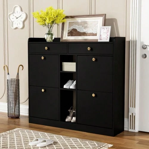 Shoe Cabinets - Black - View 1