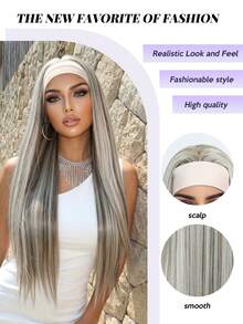 Tóc giả dài 26 inch màu nâu highlight, kiểu dáng thẳng, mềm mại, mượt mà, tự nhiên, chịu nhiệt, nhẹ, thoáng khí, chống rối, dễ đội, thân thiện với da, bền bỉ, thích hợp cho hẹn hò, dự tiệc, du lịch, chụp ảnh, quyến rũ, thời trang dành cho nữ. - Đánh dấu màu xám - Xem 7