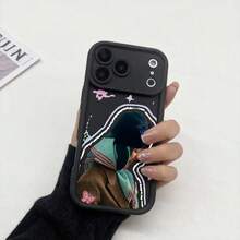 Fashion Phone Case Black Anime Girl With Stars And Butterflies Print For Daily Use And Coffee Breaks Case  17 Pro Max  16  17 Case Phone Accsesories - Trộn màu - Xem 4