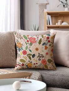 2pcs Spring/Summer Home Decor, Beautiful Floral Design, Multiple Sizes, Throw Pillow Covers, Decorative Cushion Covers, Living Room Decor, Sofa Decor, Valentine's Day Gift For Him/Her, Sofa Cushion Covers, Car Seat Cushion Covers - Multicolor - View 6