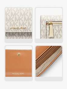 Michael Kors JET SET Women RFID Blocking Clutch Wallet, Long Wallet, Card Holder, Phone Organizer, Travel Wallet With Logo Design, Gift - White - View 3